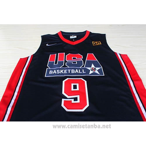 Camiseta USA 1992 Michael Jordan #9 Negro
